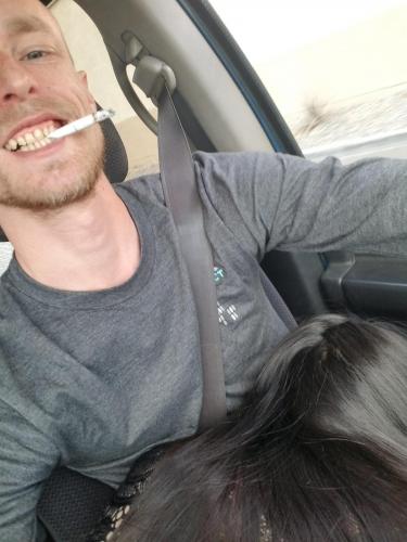 Me smoking getting head driving in the truck