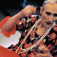 old faggot under feet